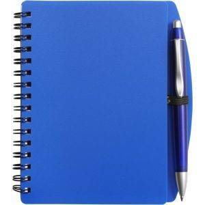 Carnet A6 avec stylo bille bleu marine personnalisable avec logo