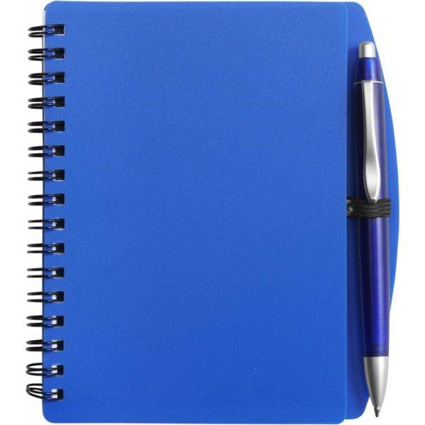 Carnet A6 avec stylo bille bleu marine personnalisable avec logo