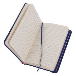 Carnet A6 bleu marine personnalisable avec logo – réf. V2329/A-04