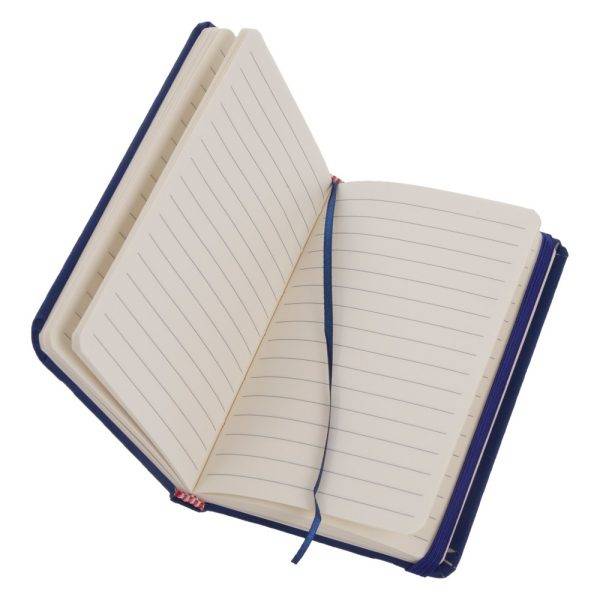 Carnet A6 bleu marine personnalisable avec logo – réf. V2329/A-04