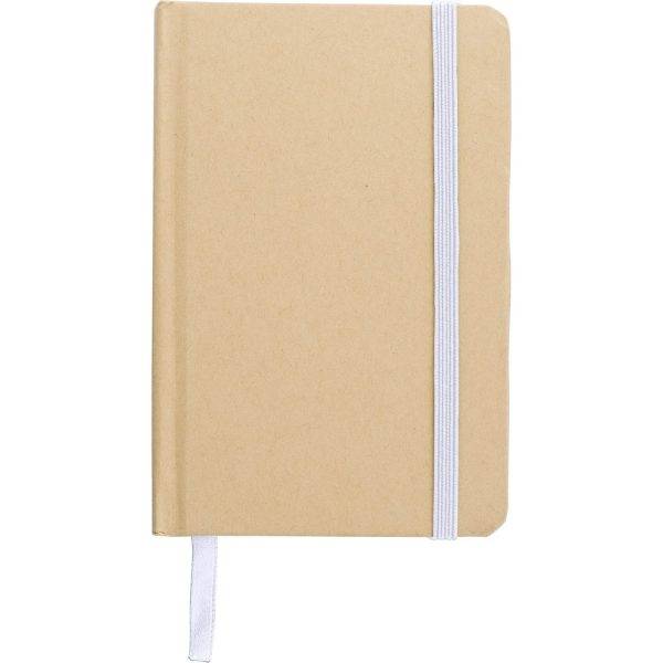 Carnet A6 en papier craft recyclé blanc personnalisable avec logo
