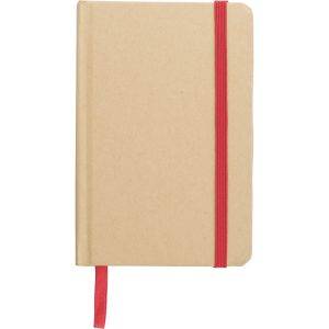 Carnet A6 en papier craft recyclé rouge personnalisable avec logo