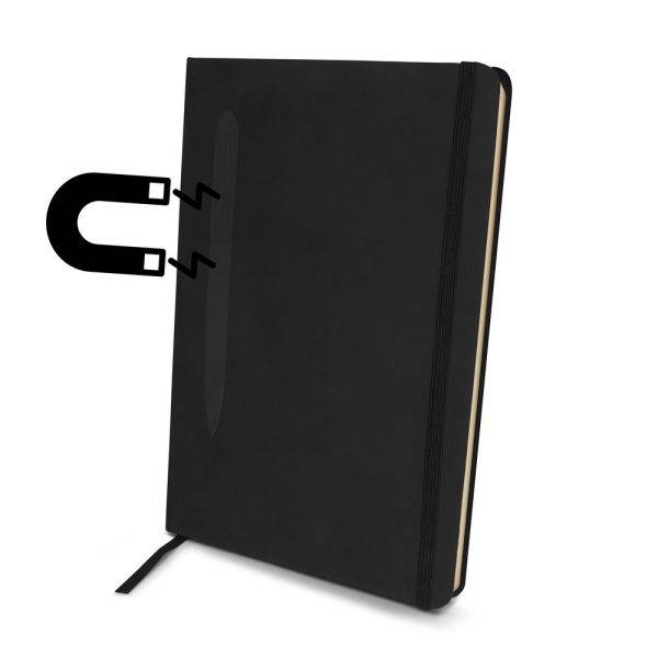Carnet aimenté A5 | Aurora noir personnalisable avec logo