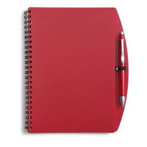 Carnet avec stylo bille rouge personnalisable avec logo