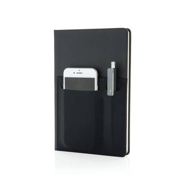 Carnet de notes A5 avec pochettes noir personnalisable avec logo