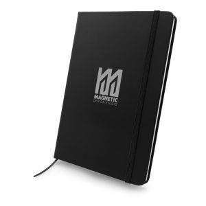 Carnet de notes A5 en PU recyclé Roderick noir personnalisable