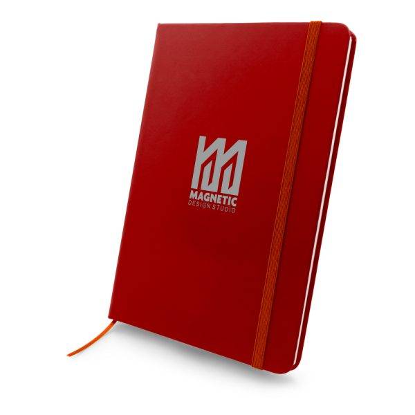 Carnet de notes A5 en PU recyclé Roderick rouge personnalisable