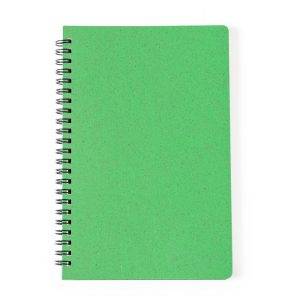 Carnet en paille de blé env. A5 vert personnalisable avec logo