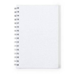 Carnet en RPET A5 blanc personnalisable avec logo