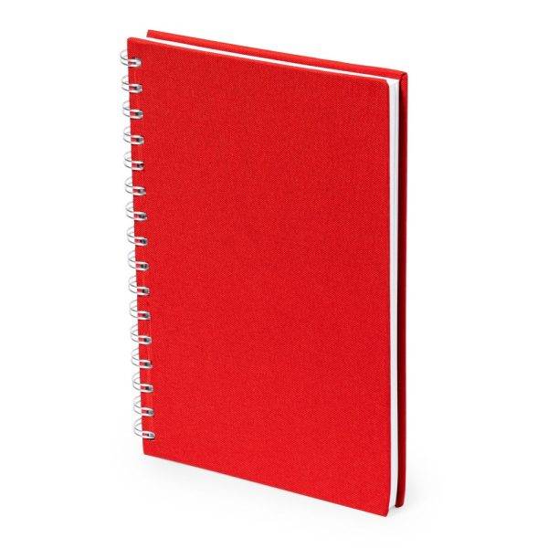 Carnet en RPET A5 rouge personnalisable avec logo