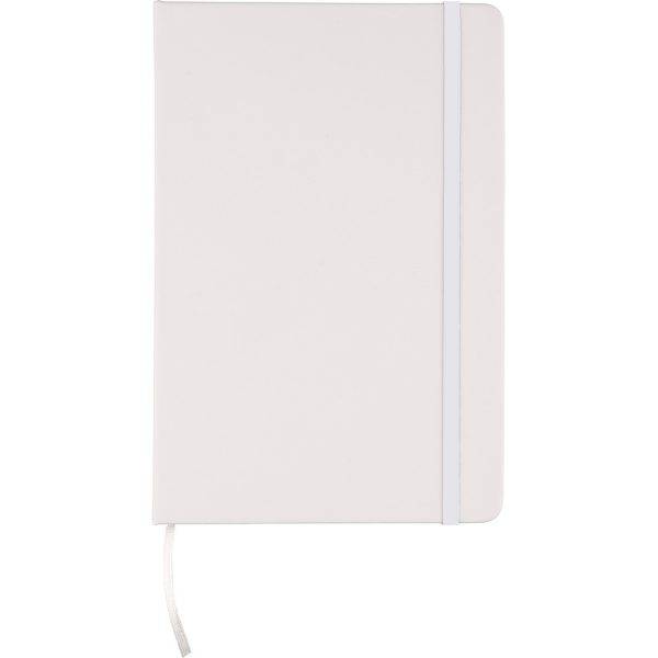 Carnet en RPET, format A5 environ blanc personnalisable avec logo