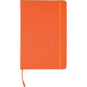 Carnet en RPET, format A5 environ orange personnalisable avec logo