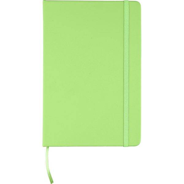 Carnet en RPET, format A5 environ vert personnalisable avec logo