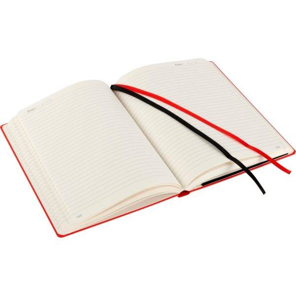 Carnet env. A5, 128 feuilles lignées rouge personnalisable avec logo