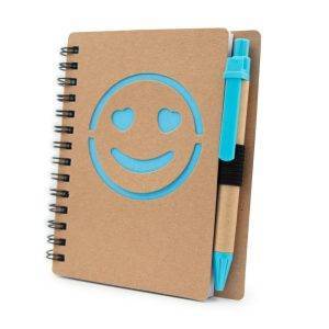 Carnet env. B7 "visage souriant" avec stylo bille | personnalisable – réf. V7247-11