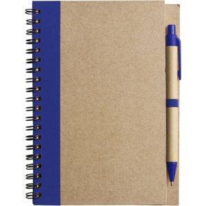 Carnet environ A5 avec stylo bille bleu marine personnalisable