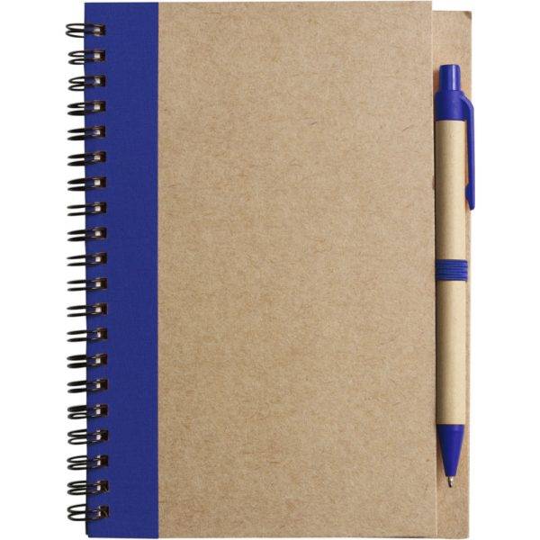 Carnet environ A5 avec stylo bille bleu marine personnalisable