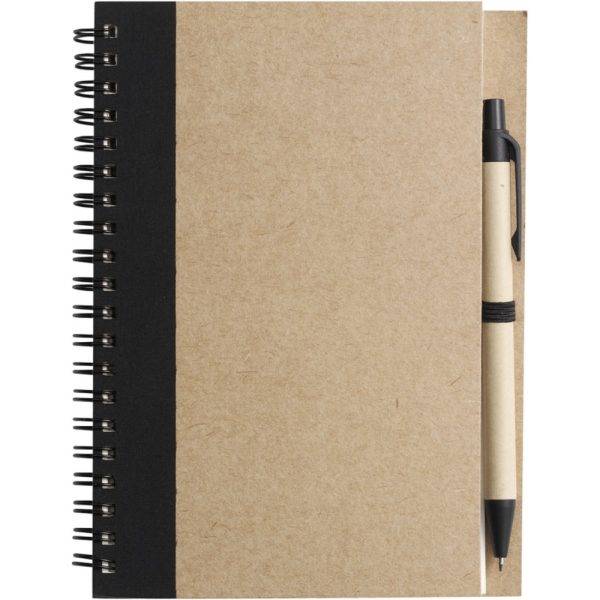 Carnet environ A5 avec stylo bille noir personnalisable avec logo