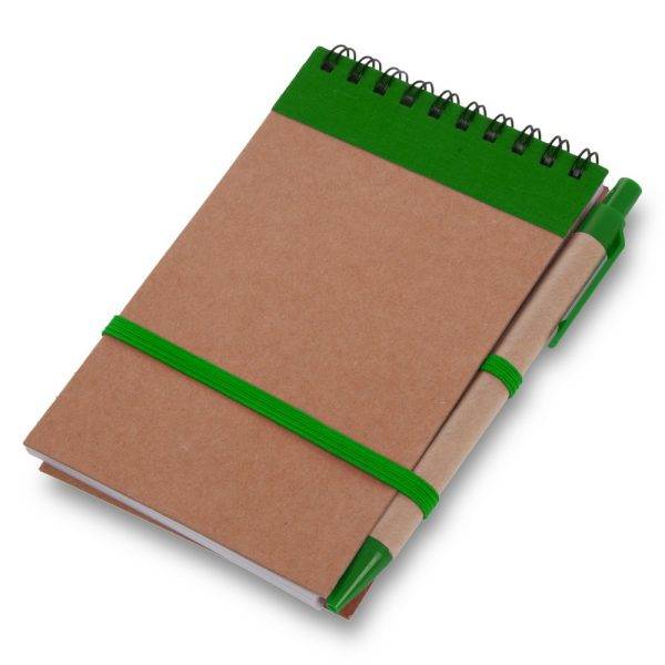 Carnet environ A6 avec stylo bille Chapman vert personnalisable