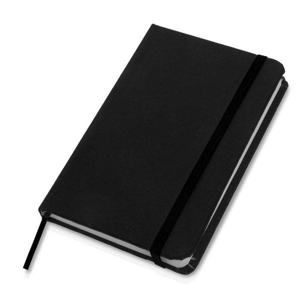 Carnet environ A6 Bridget noir personnalisable avec logo