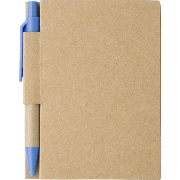 Carnet environ A7 avec stylo bleu clair personnalisable avec logo