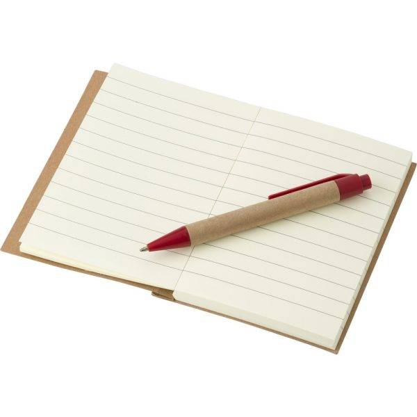 Carnet environ A7 avec stylo rouge personnalisable avec logo