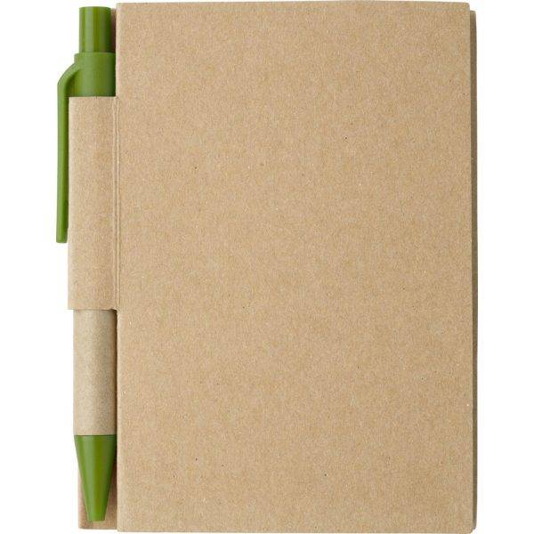 Carnet environ A7 avec stylo vert claire personnalisable avec logo