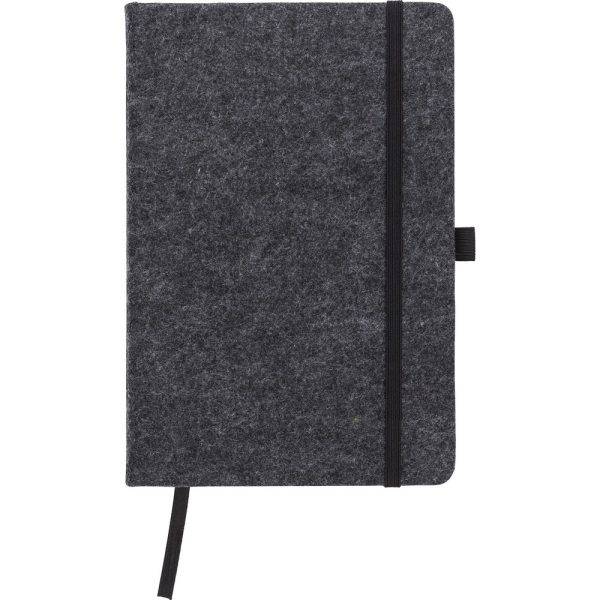 Carnet feutre RPET A5 graphite personnalisable avec logo
