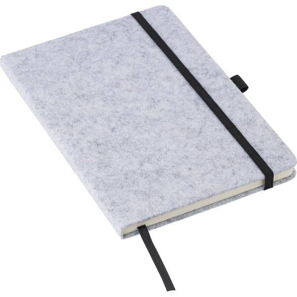 Carnet feutre RPET A5 gris personnalisable avec logo