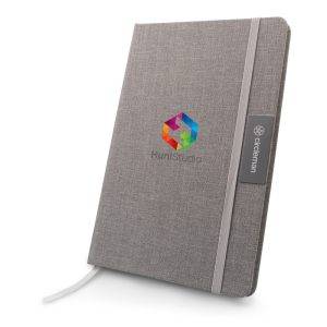 Carnet RPET A5 Raysha gris personnalisable avec logo
