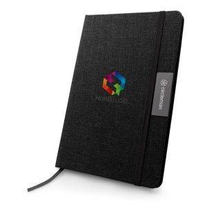 Carnet RPET A5 Raysha noir personnalisable avec logo