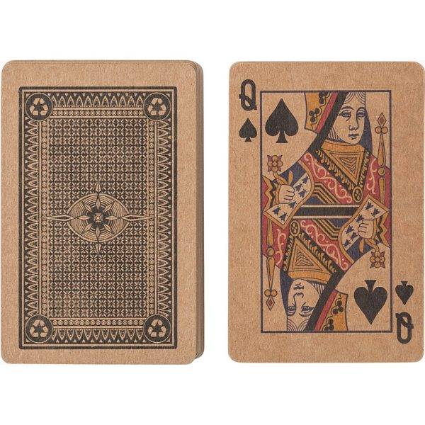 Cartes à jouer en papier recyclé brun personnalisable avec logo – réf. V2224-16