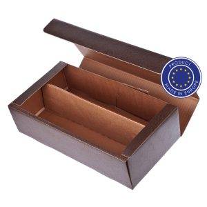 Carton de vin exclusif 2 el. Reid brun personnalisable avec logo