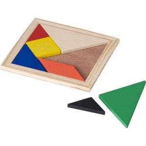 Casse-tête Tangram, 7 mcx brun personnalisable avec logo