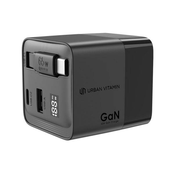 Chargeur 65W GaN avec câble Urban Vitamin Mendocino personnalisable