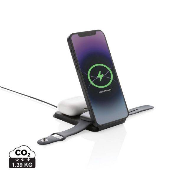 Chargeur magnétique 15W en PU recyclé RCS Swiss Peak personnalisable