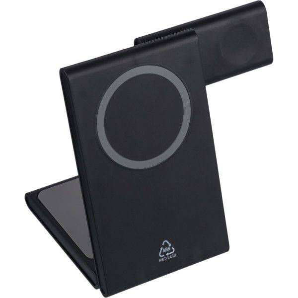 Chargeur magnétique sans fil 3 en 1, 15 W noir personnalisable
