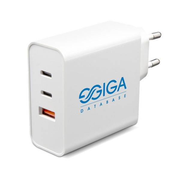Chargeur mural USB | Altha blanc personnalisable avec logo