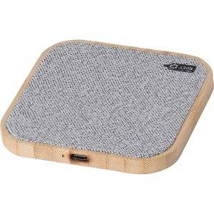 Chargeur sans fil 15W gris personnalisable avec logo