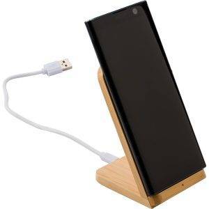 Chargeur sans fil 5W, support de téléphone bois personnalisable