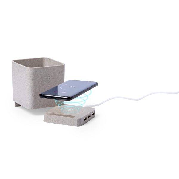 Chargeur sans fil de paille de blé 5W, concentrateur personnalisable