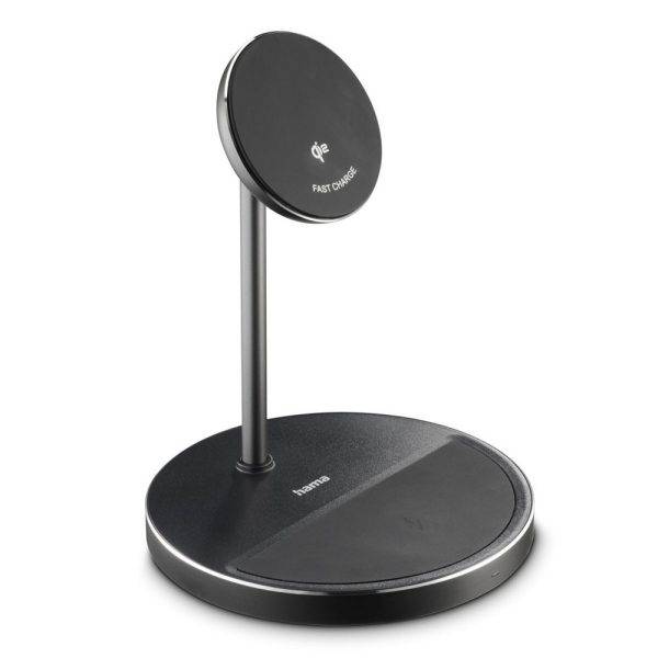 Chargeur sans fil magnétique 2 en 1, 15W Hama noir personnalisable