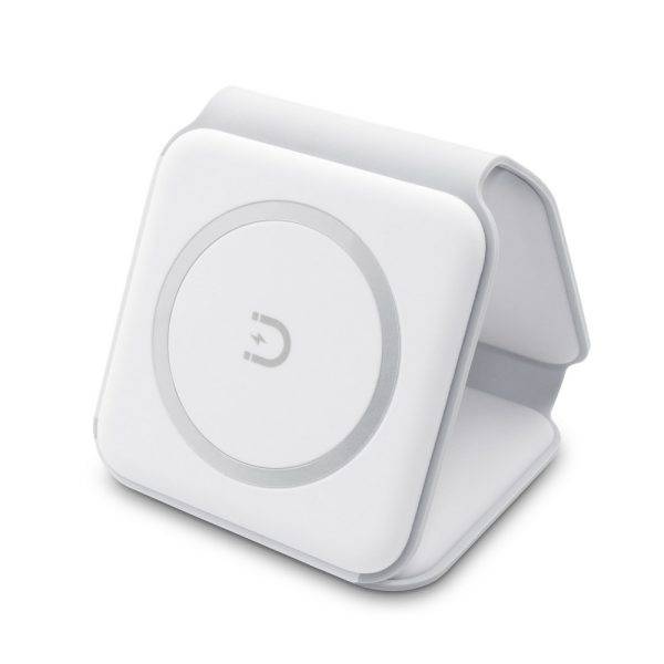 Chargeur sans fil pliable 15W | Bertie blanc personnalisable avec logo