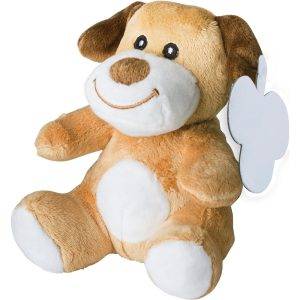 Chien en peluche multicolore personnalisable avec logo