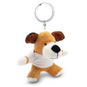 Chien, porte-clés Grover brun claire personnalisable avec logo