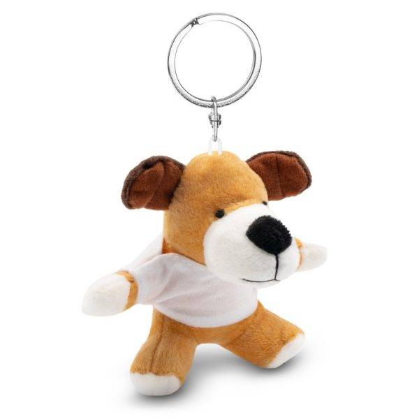 Chien, porte-clés Grover brun claire personnalisable avec logo