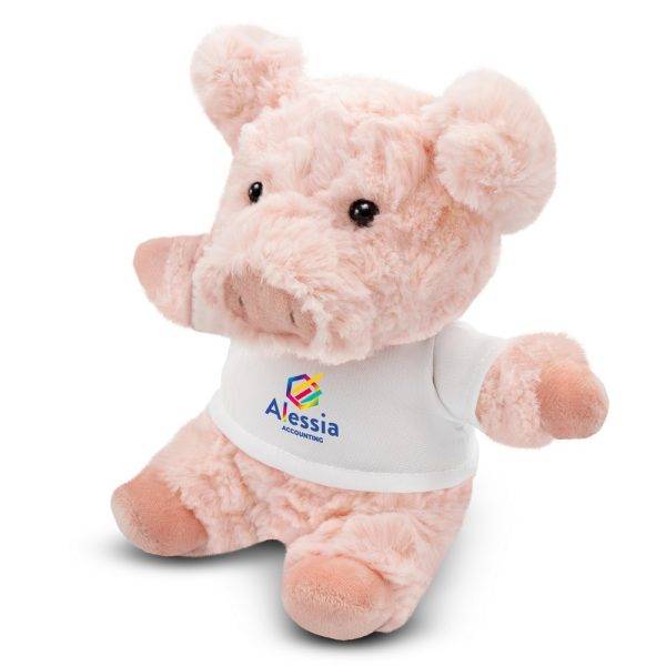 Cochon en peluche | Tailyssia rose personnalisable avec logo