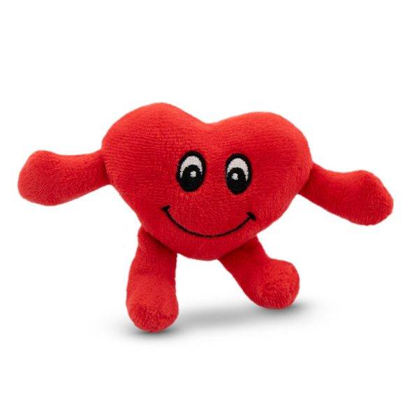 Cœur en peluche Anmara rouge personnalisable avec logo