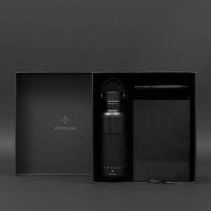 Coffret cadeau 3 pièces Upperlane noir personnalisable avec logo
