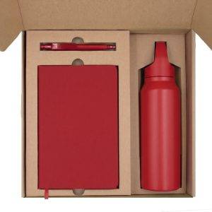 Coffret cadeau, bouteille isotherme, stylo, carnet personnalisable – réf. VA989-05